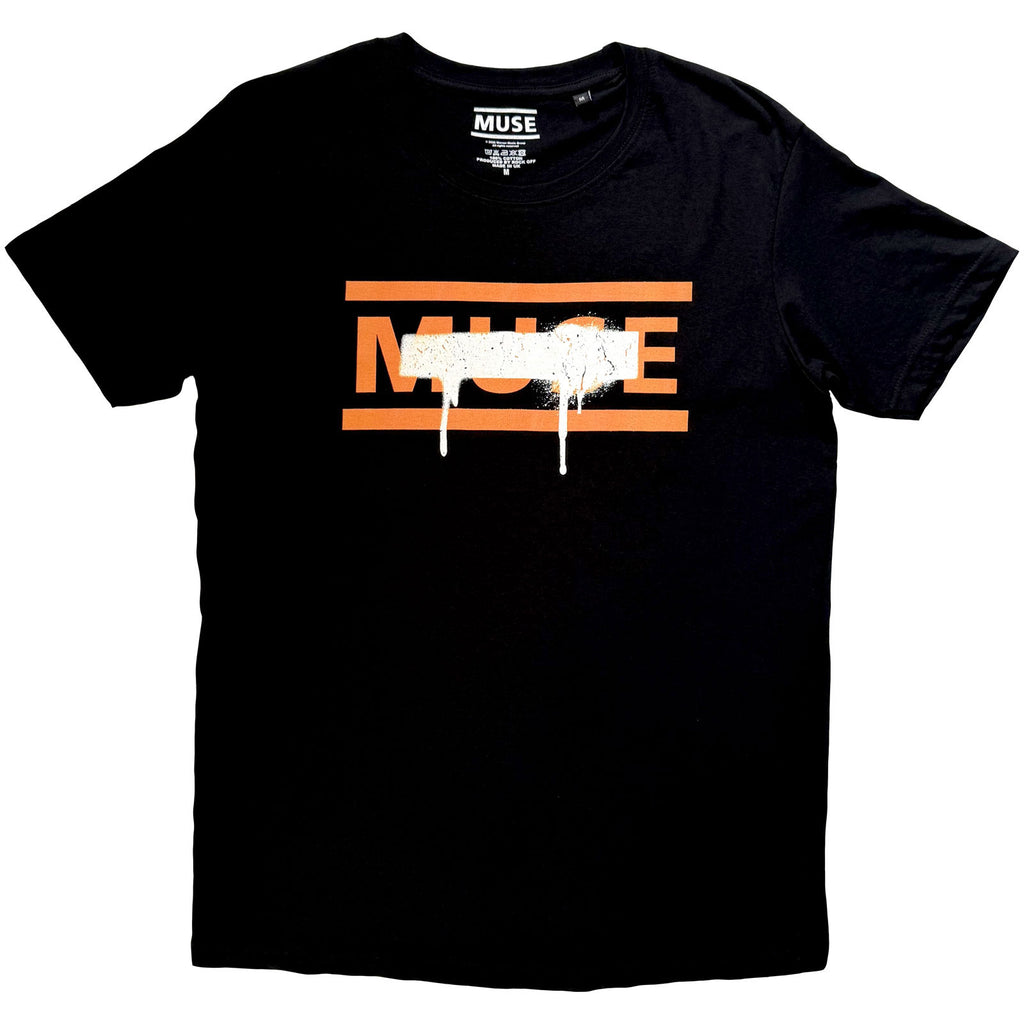 Muse Unisex T-Shirt: Grafitti Tracklist (Black) (Back Print)
