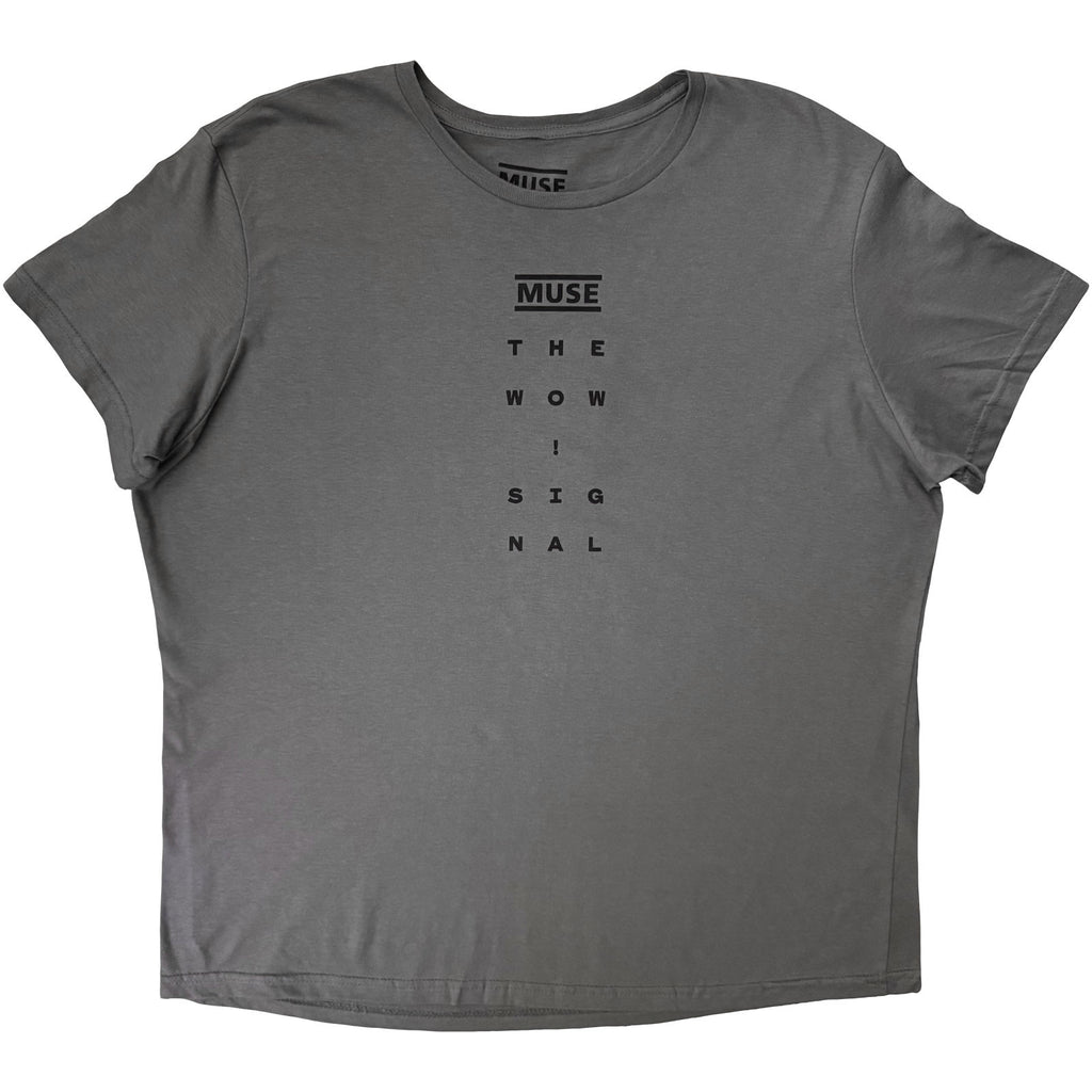 Muse Unisex T-Shirt: Logo and Signal (Grey) (Back Print)