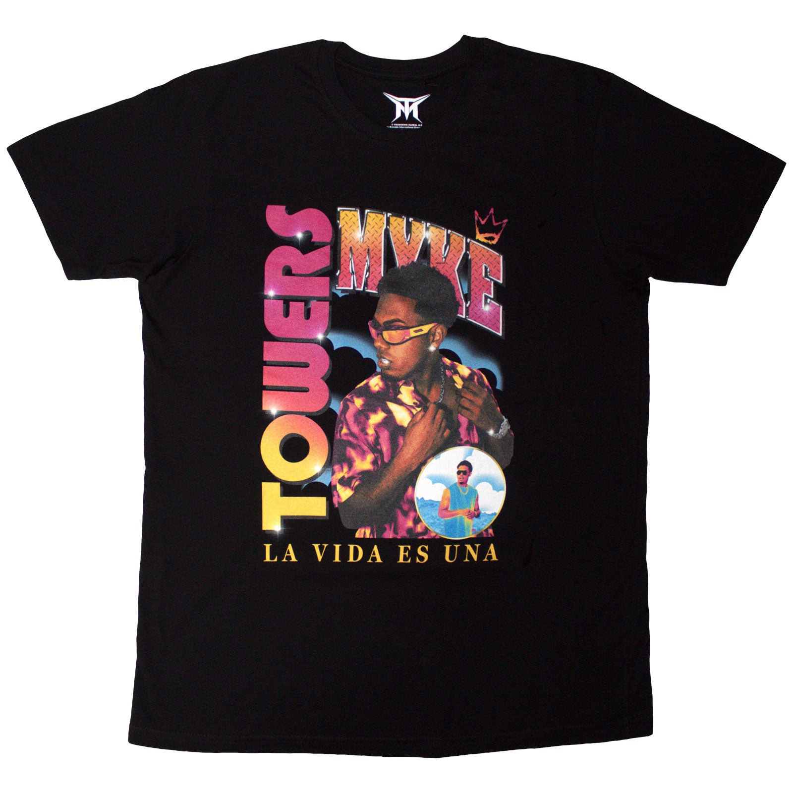 Myke Towers Unisex T-Shirt: Throwback (Black)