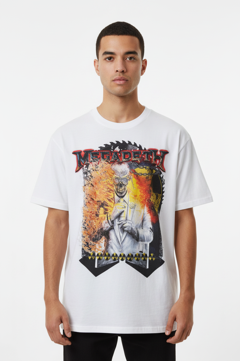 Megadeth: Vic Sawblade Unisex T-Shirt (White)