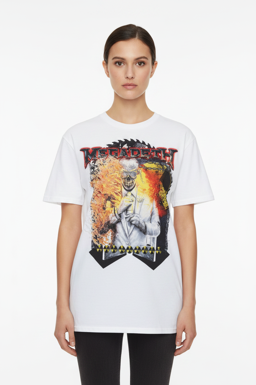 Megadeth: Vic Sawblade Unisex T-Shirt (White)