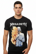 Megadeth: White Album Vic Flame Unisex T-Shirt (Black) (Back Print)