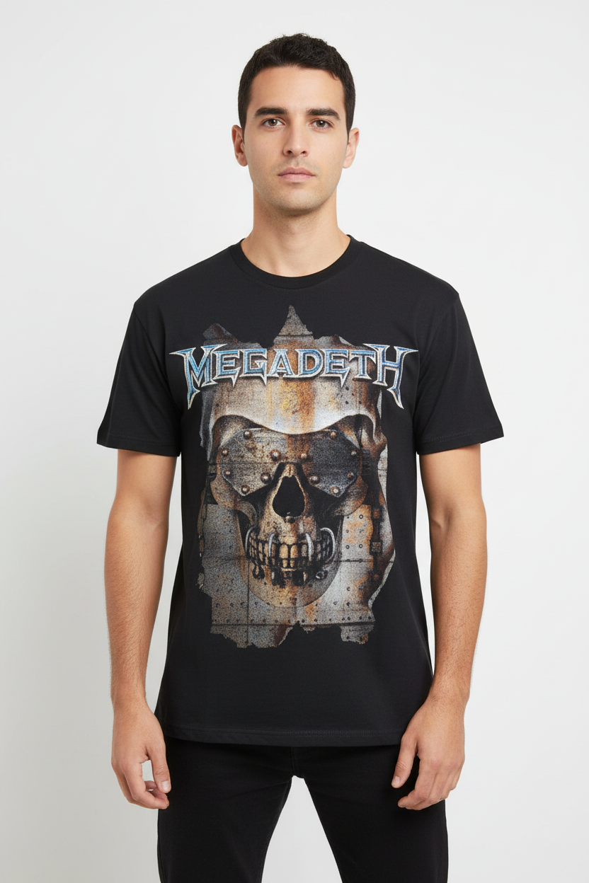 Megadeth: Youthanasia Ripped Thru Unisex T-Shirt (Black) (Back Print)