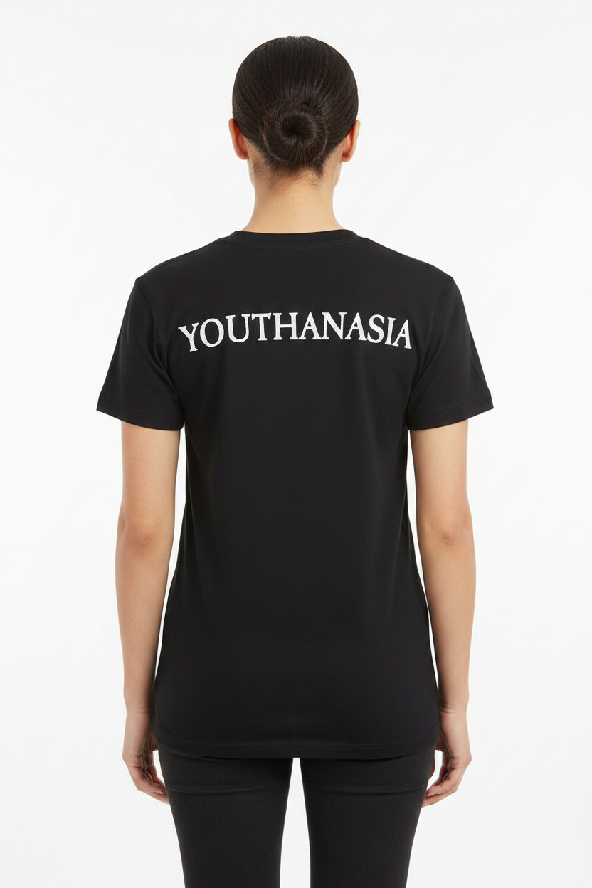 Megadeth: Youthanasia Ripped Thru Unisex T-Shirt (Black) (Back Print)