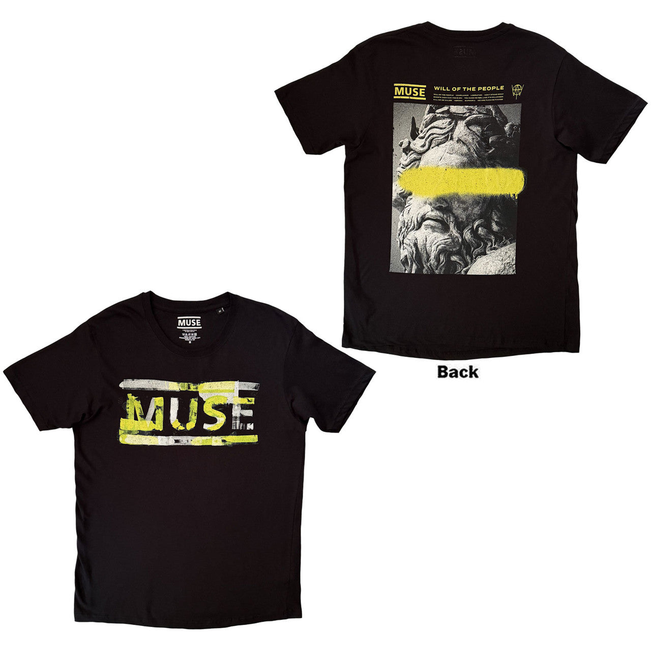 Muse: Will Of The People Unisex T-Shirt (Black) (Back Print)