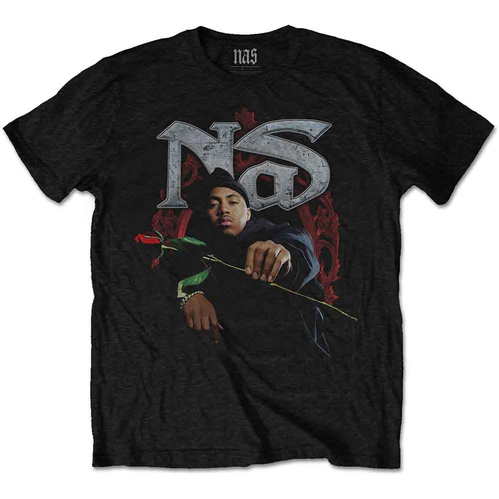 Nas Unisex T-Shirt: Red Rose (Black)