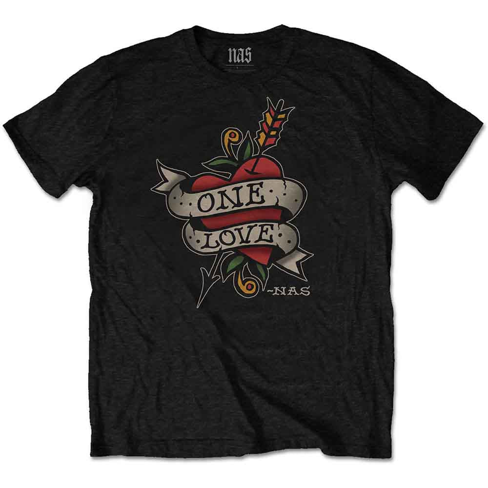 Nas Unisex T-Shirt: Love Tattoo (Black)