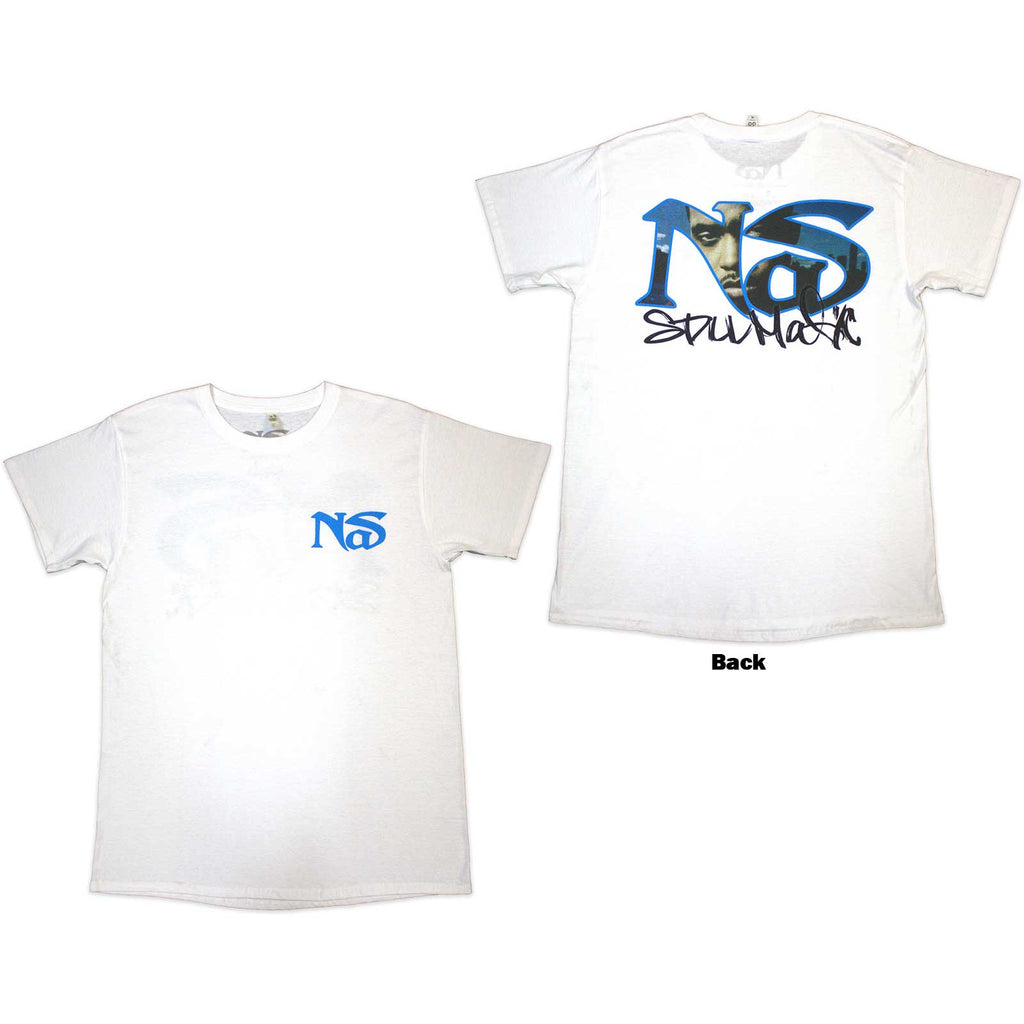 Nas Unisex T-Shirt: Still City Infill (White) (Back Print)