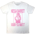 Nessa Barrett Unisex T-Shirt: I Know You Want It (White)