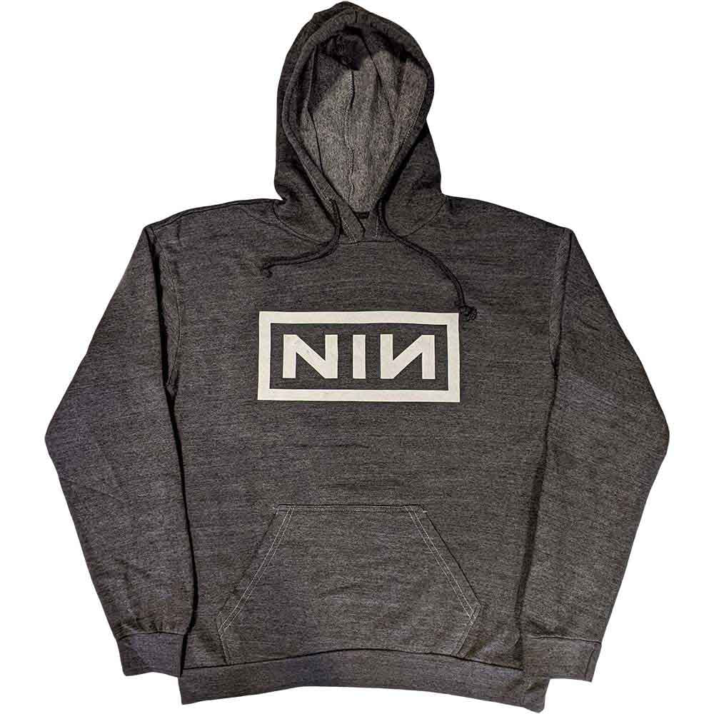 Nine Inch Nails Unisex Pullover Hoodie: Classic Logo (Charcoal Grey)