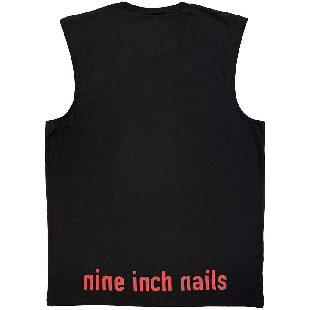 Nine Inch Nails Unisex Vest T-Shirt: Red Logos (Black) (Back Print)