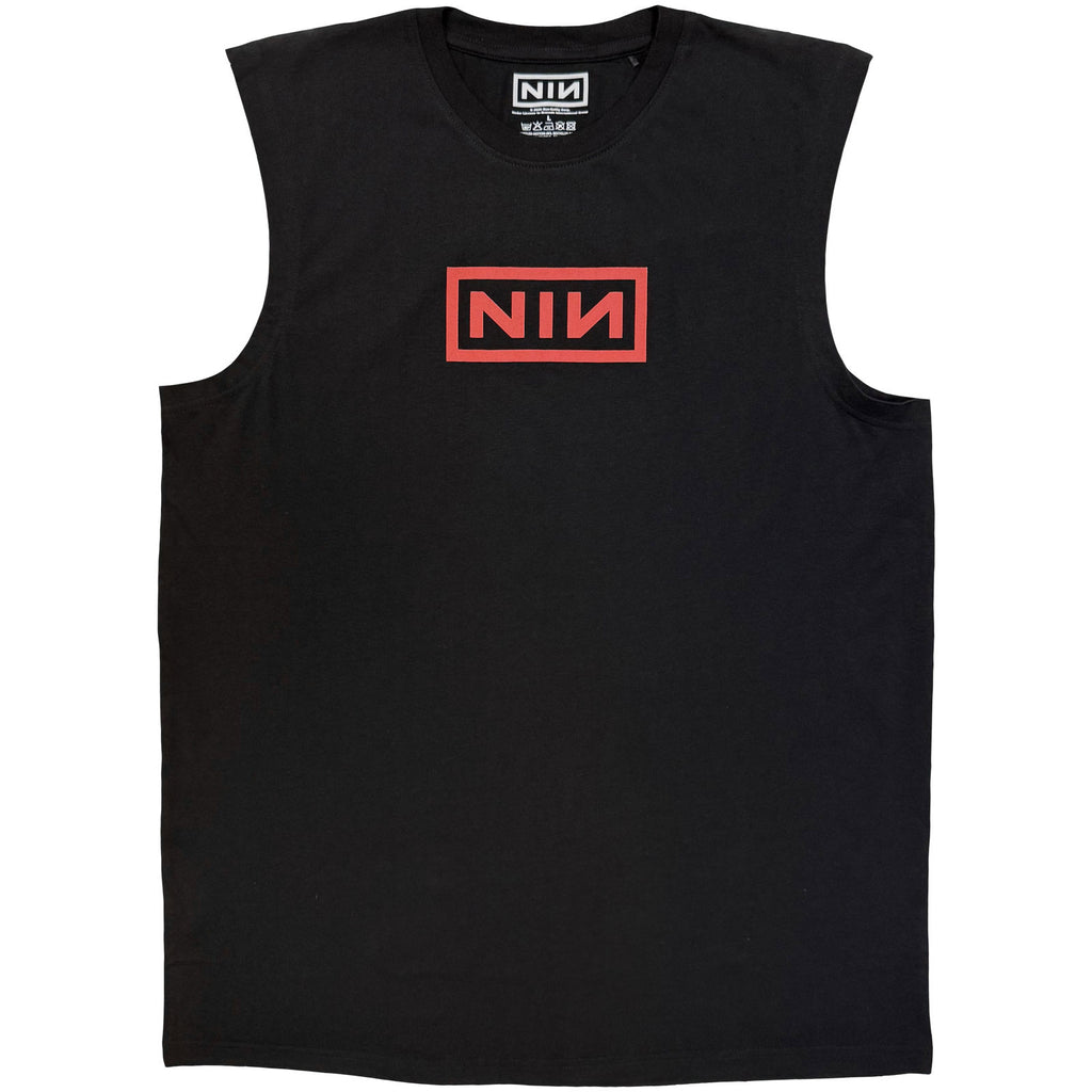 Nine Inch Nails Unisex Vest T-Shirt: Red Logos (Black) (Back Print)