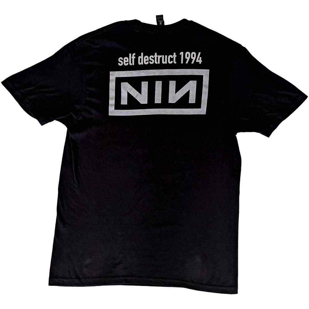 Nine Inch Nails Unisex T-Shirt: Self Destruct '94 (Black) (Back Print)