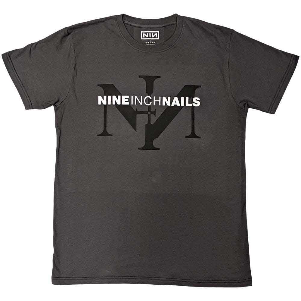 Nine Inch Nails Unisex T-Shirt: Icon & Logo (Charcoal Grey)
