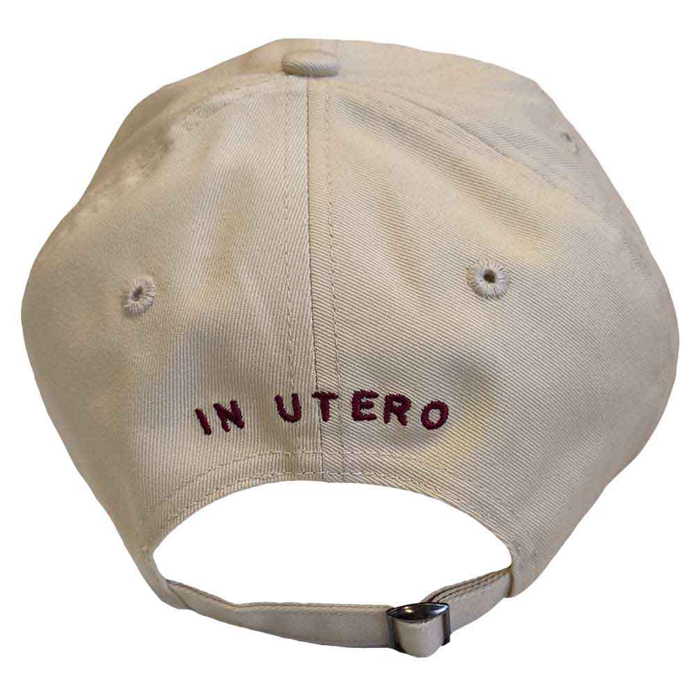 Nirvana Unisex Baseball Cap: Text Logo in Utero (Sand)