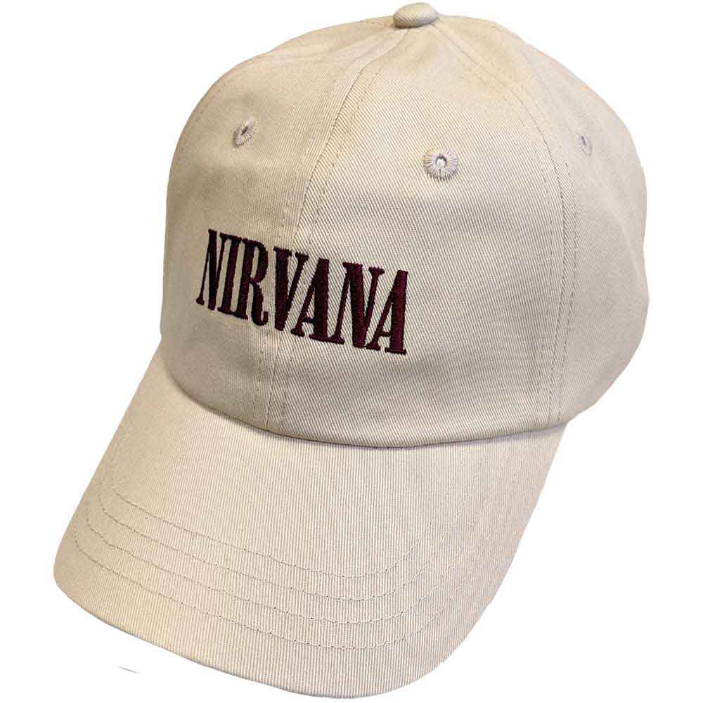 Nirvana Unisex Baseball Cap: Text Logo in Utero (Sand)