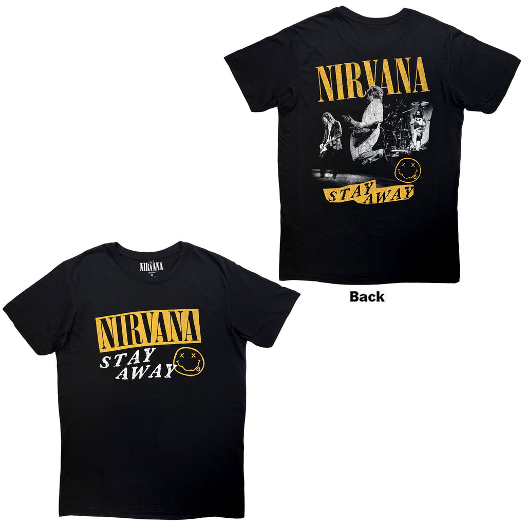Nirvana Unisex Premium Carbon T-Shirt: Stay Away (Black) (Back Print)