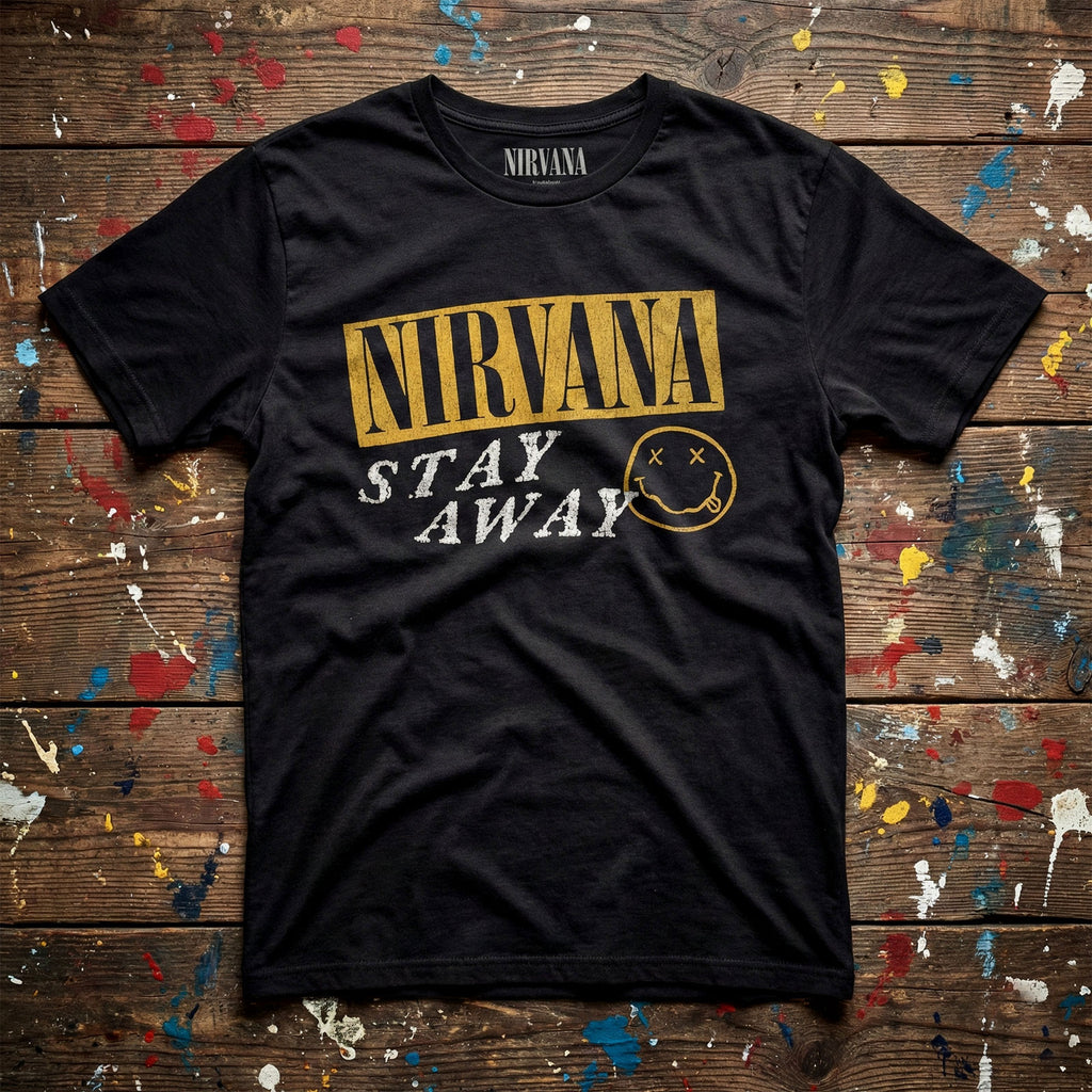 Nirvana Unisex Premium Carbon T-Shirt: Stay Away (Black) (Back Print)