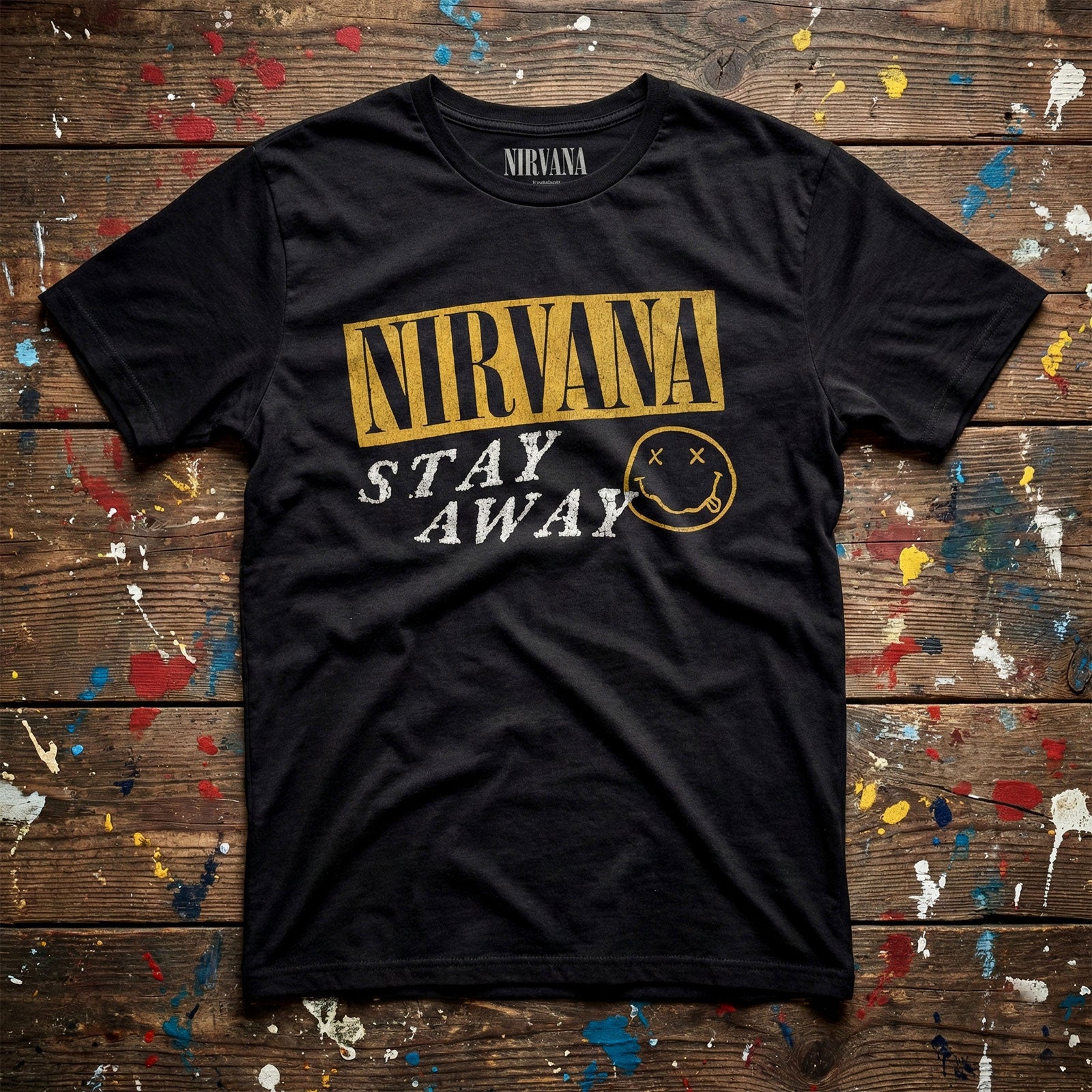 Nirvana Unisex Premium Carbon T-Shirt: Stay Away (Black) (Back Print)