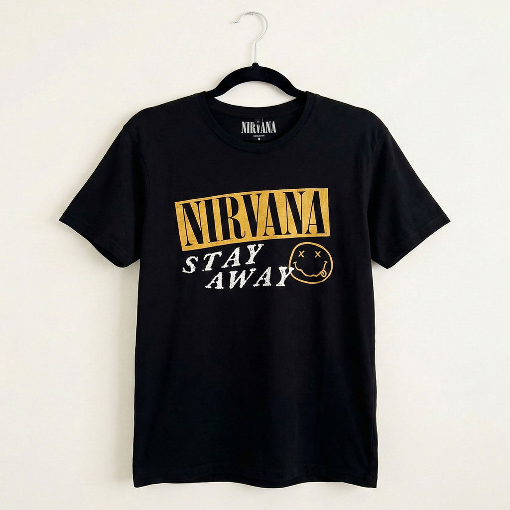Nirvana Unisex Premium Carbon T-Shirt: Stay Away (Black) (Back Print)