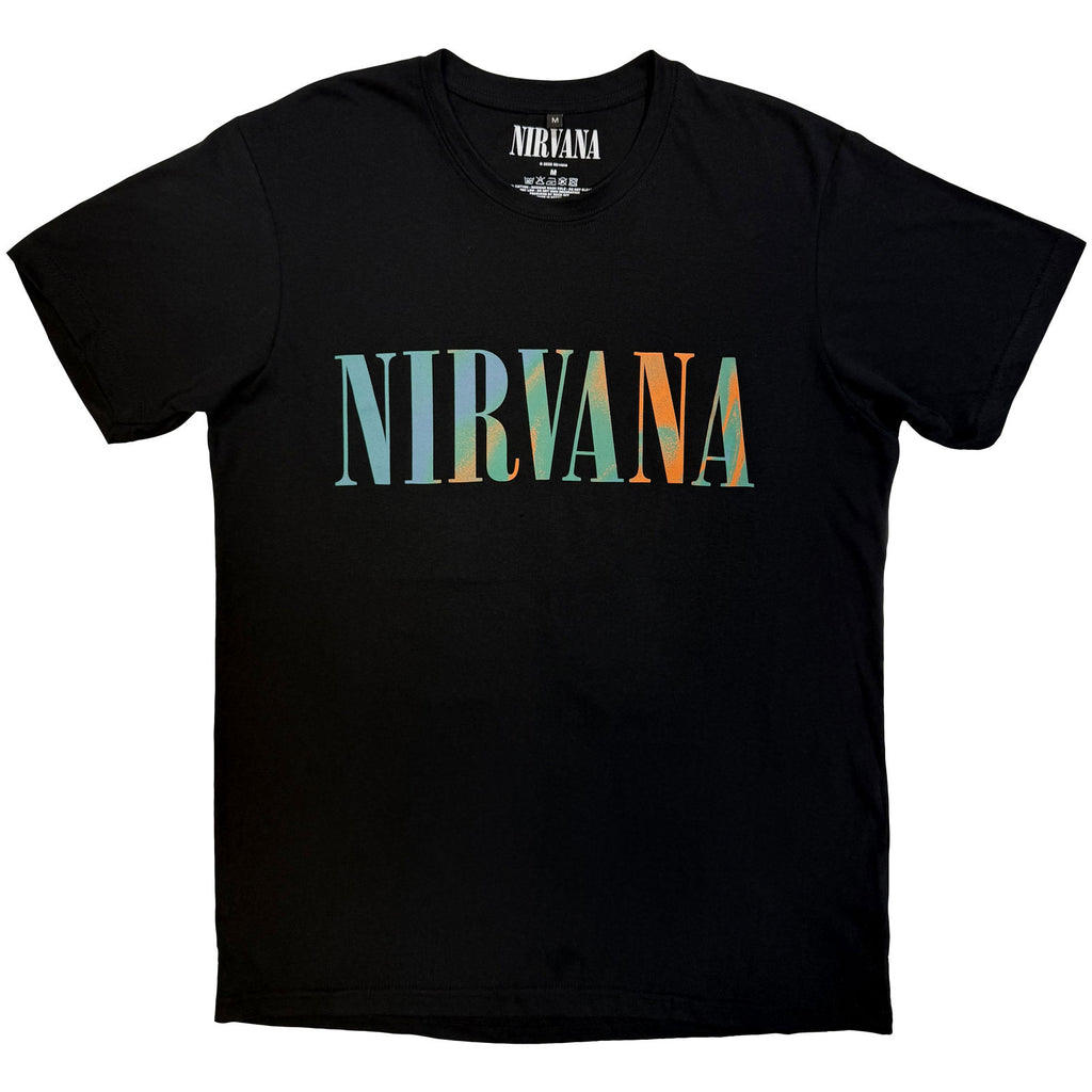 Nirvana Unisex Premium Carbon T-Shirt: In Utero Angel Swirl (Black) (Back Print)