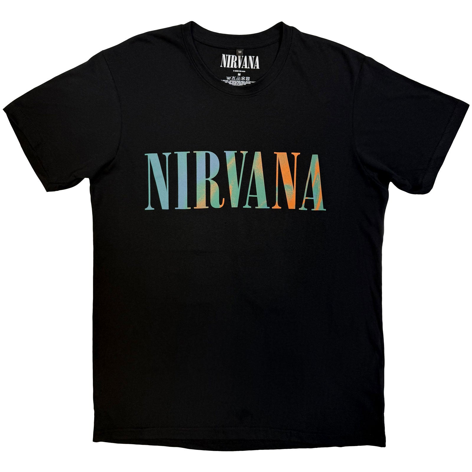 Nirvana Unisex Premium Carbon T-Shirt: In Utero Angel Swirl (Black) (Back Print)