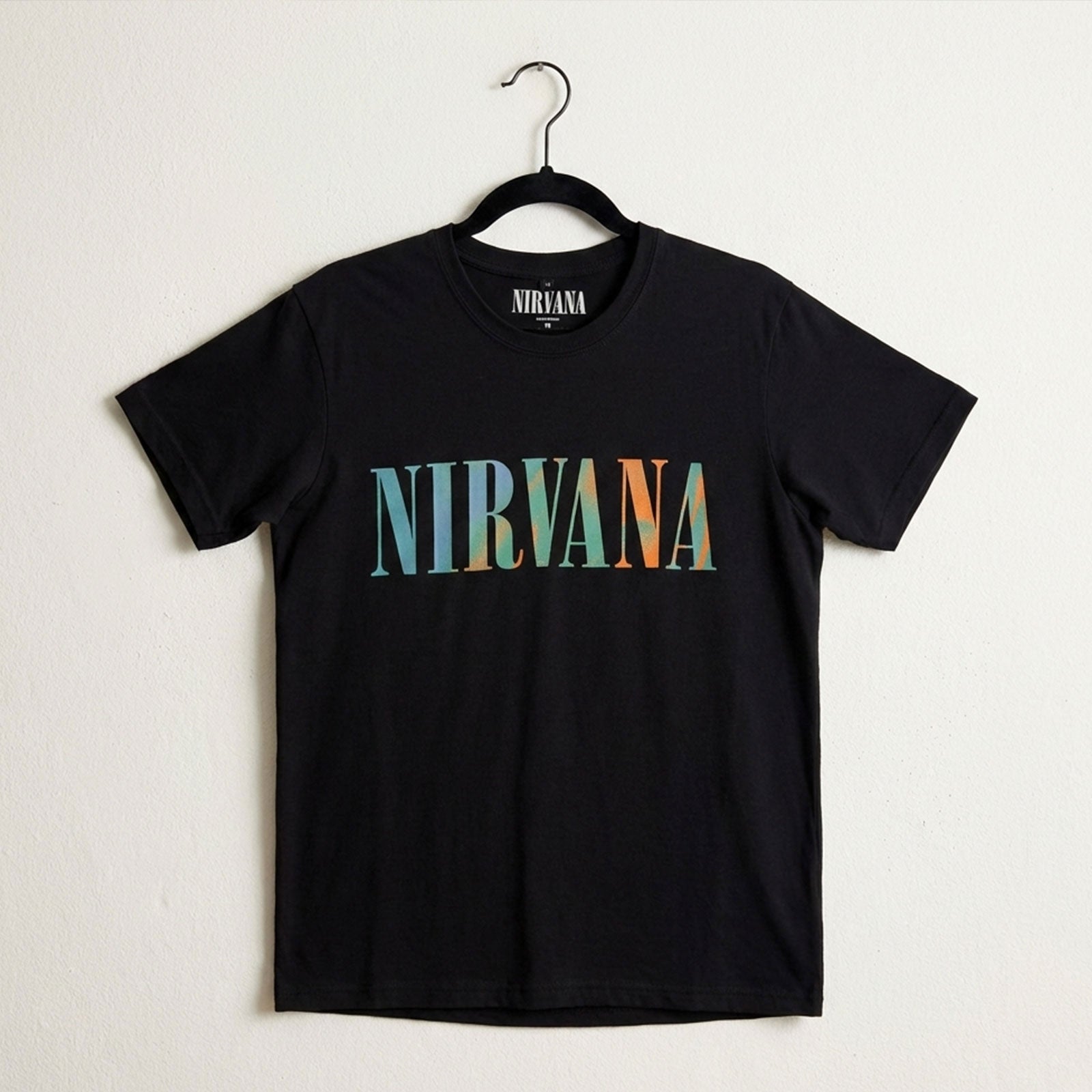 Nirvana Unisex Premium Carbon T-Shirt: In Utero Angel Swirl (Black) (Back Print)