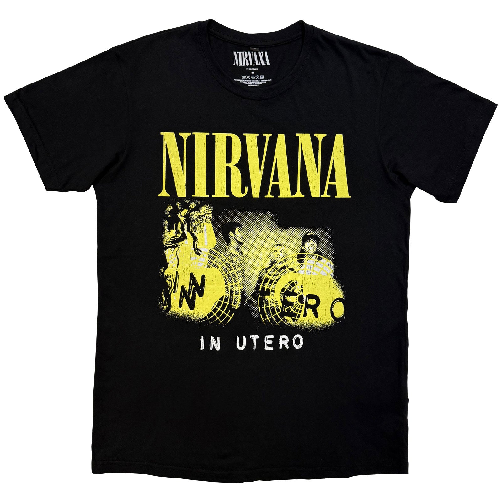Nirvana Unisex Premium Carbon T-Shirt: In Utero Band Photo (Black)