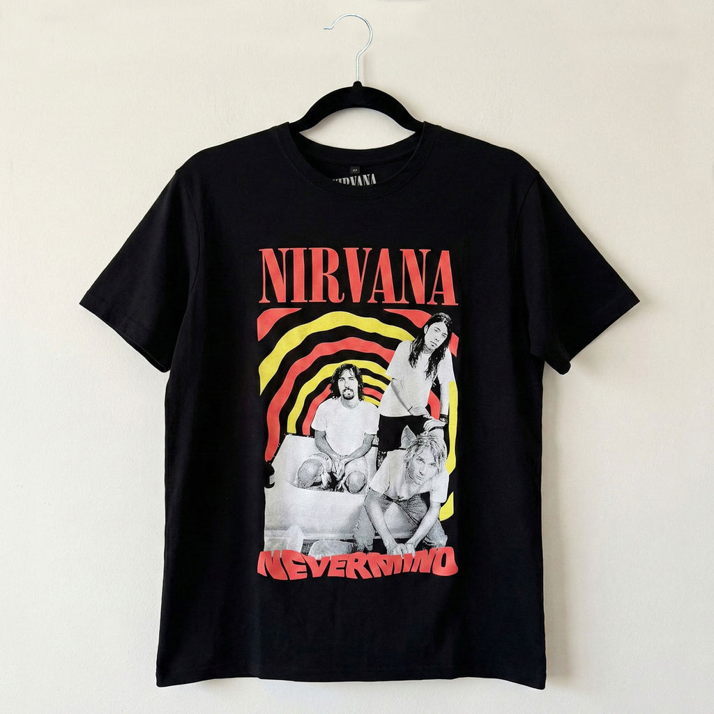 Nirvana Unisex Premium Carbon T-Shirt: Nevermind Bath Tub (Black) (Back Print)