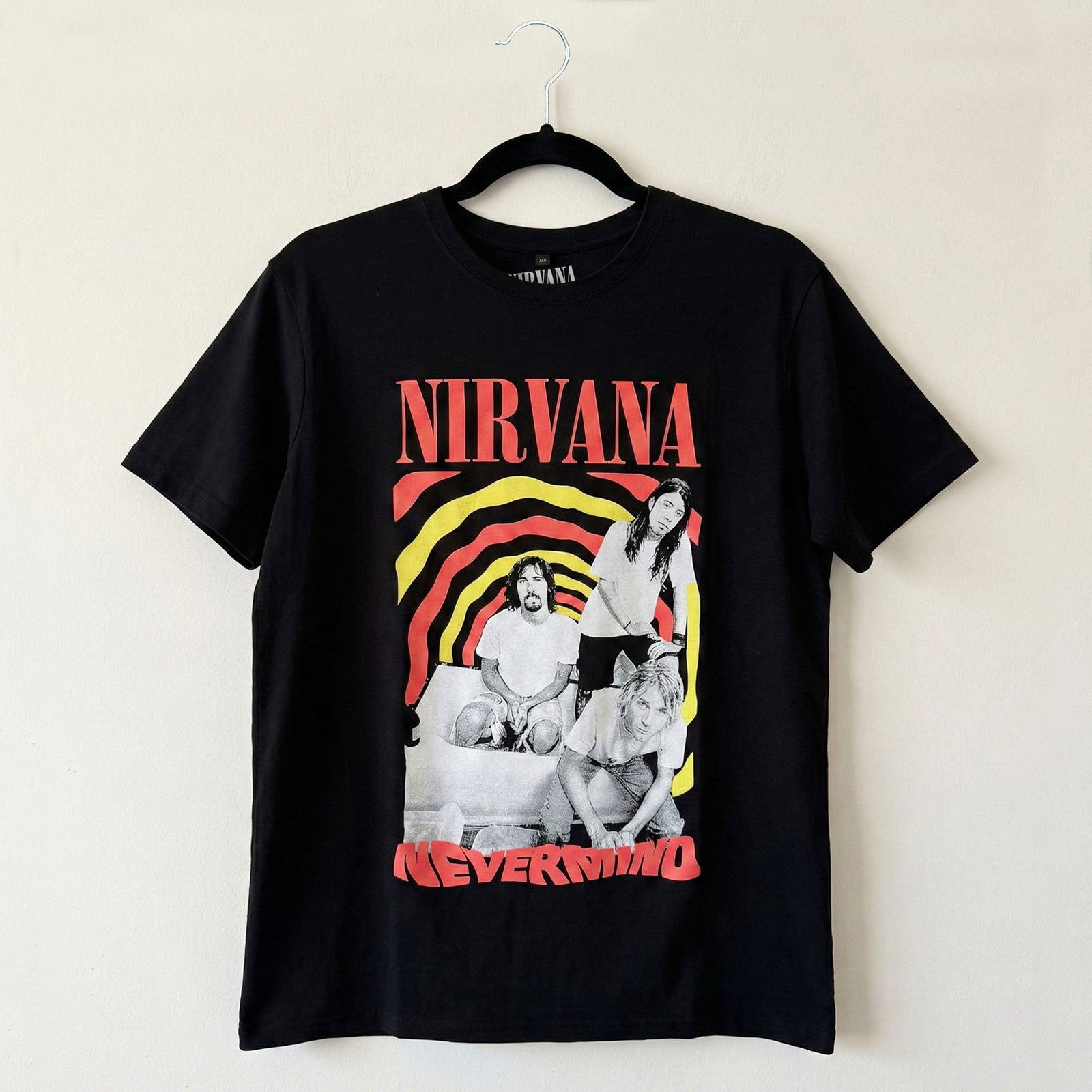 Nirvana Unisex Premium Carbon T-Shirt: Nevermind Bath Tub (Black) (Back Print)