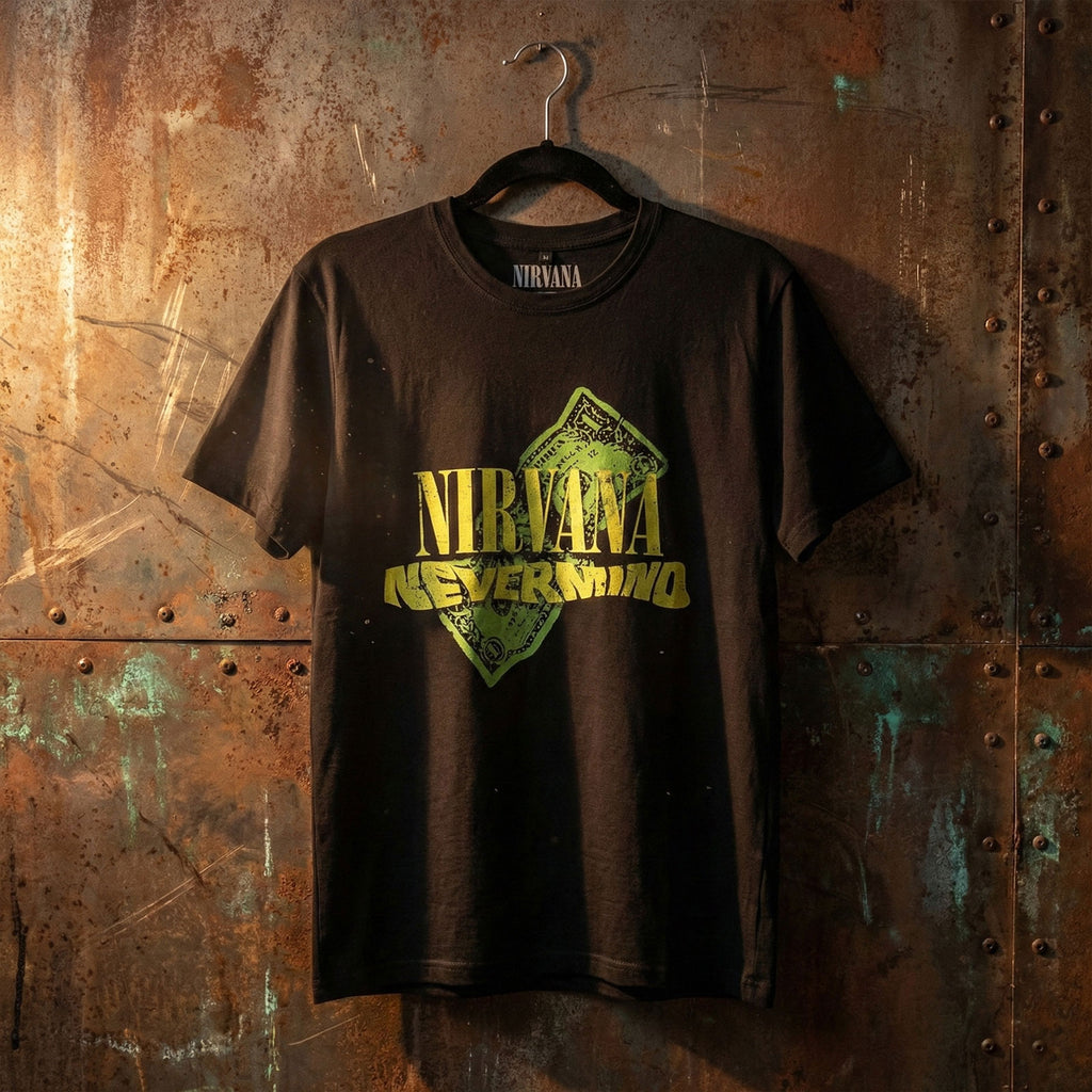 Nirvana Unisex Premium Carbon T-Shirt: Nevermind Dollar (Black)