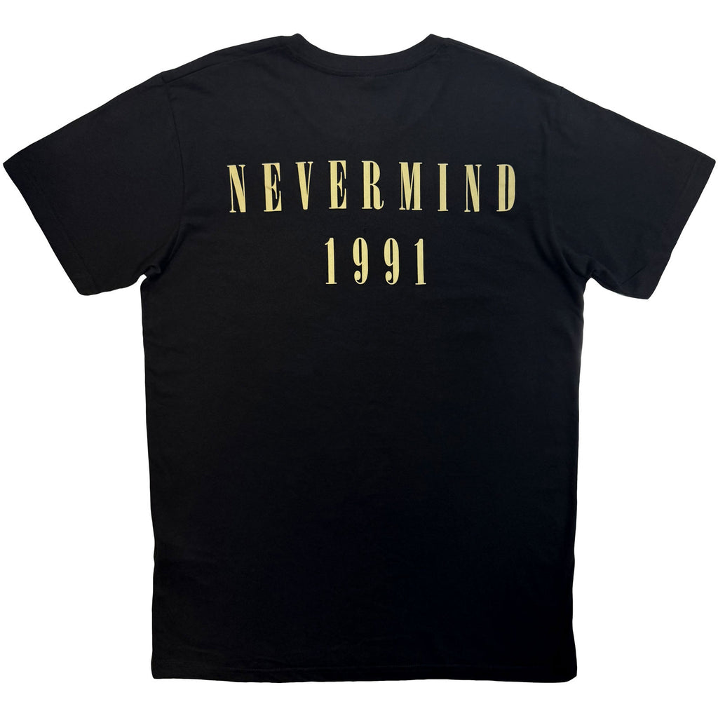 Nirvana Unisex Premium Carbon T-Shirt: Nevermind '91 Hotel Photo (Black) (Back Print)