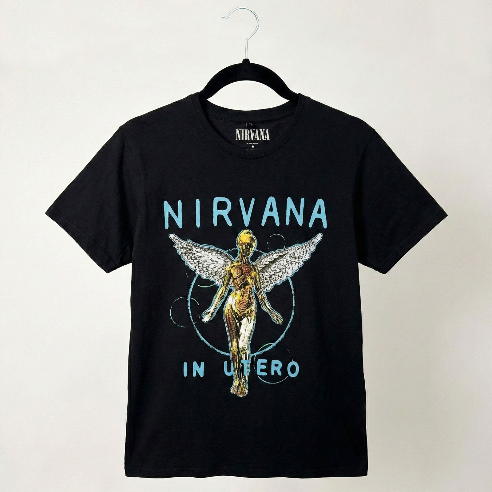 Nirvana Unisex Premium Carbon T-Shirt: In Utero Neon Blue (Black)