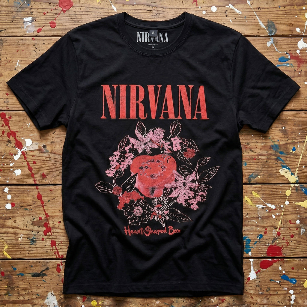 Nirvana Unisex Premium Carbon T-Shirt: Heart Shaped Box (Black)