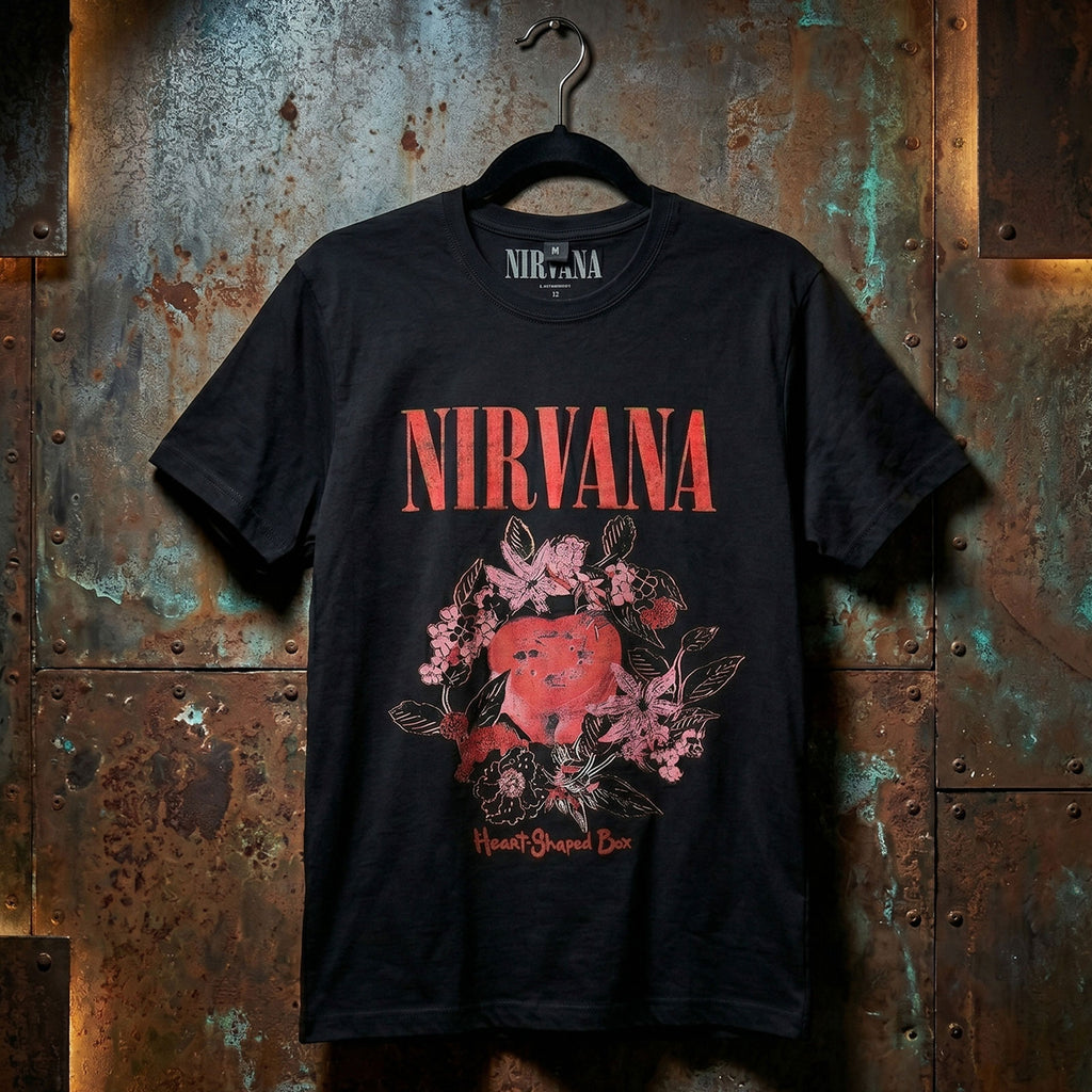 Nirvana Unisex Premium Carbon T-Shirt: Heart Shaped Box (Black)