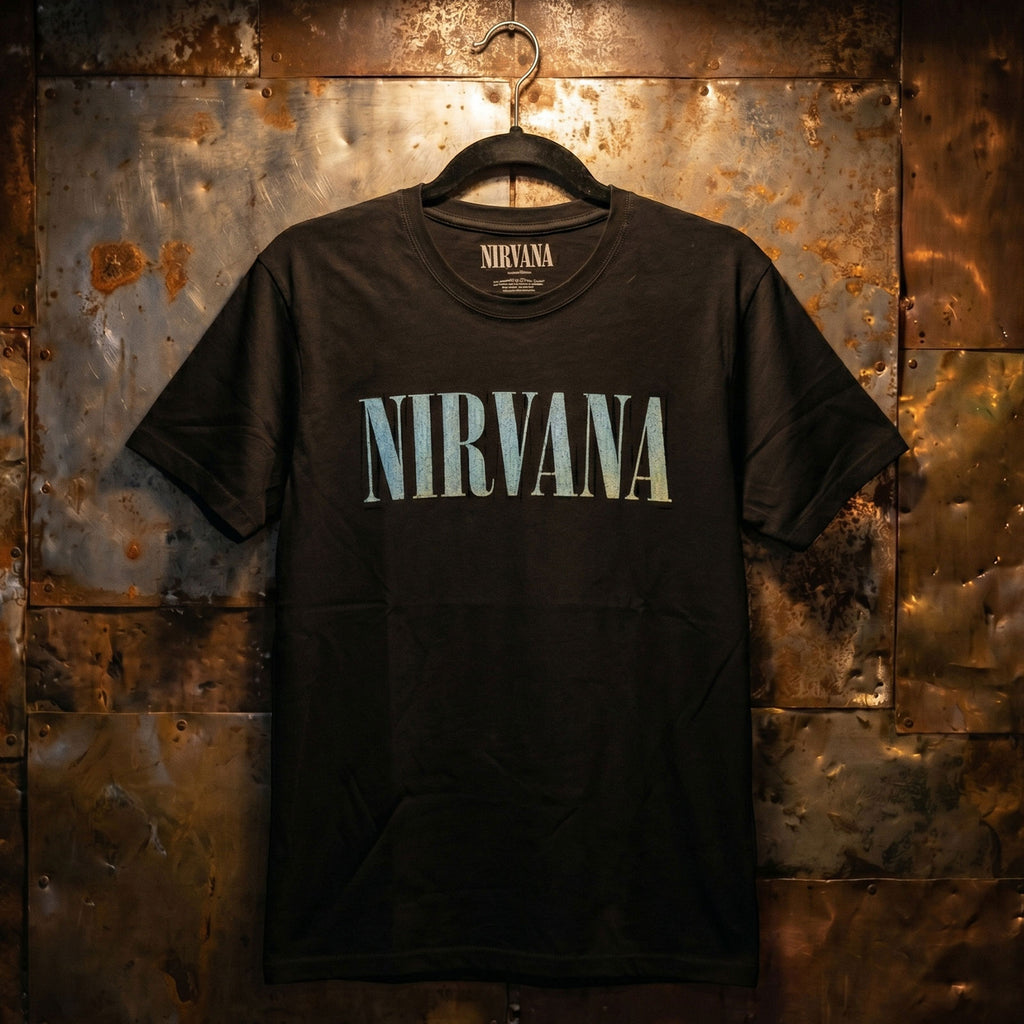 Nirvana Unisex Premium Carbon T-Shirt: Silver (Black) (Back Print)
