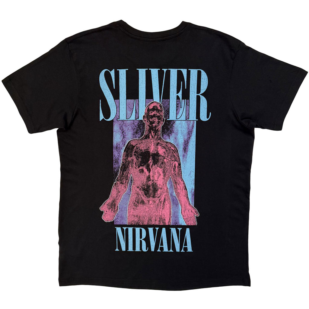 Nirvana Unisex Premium Carbon T-Shirt: Silver (Black) (Back Print)
