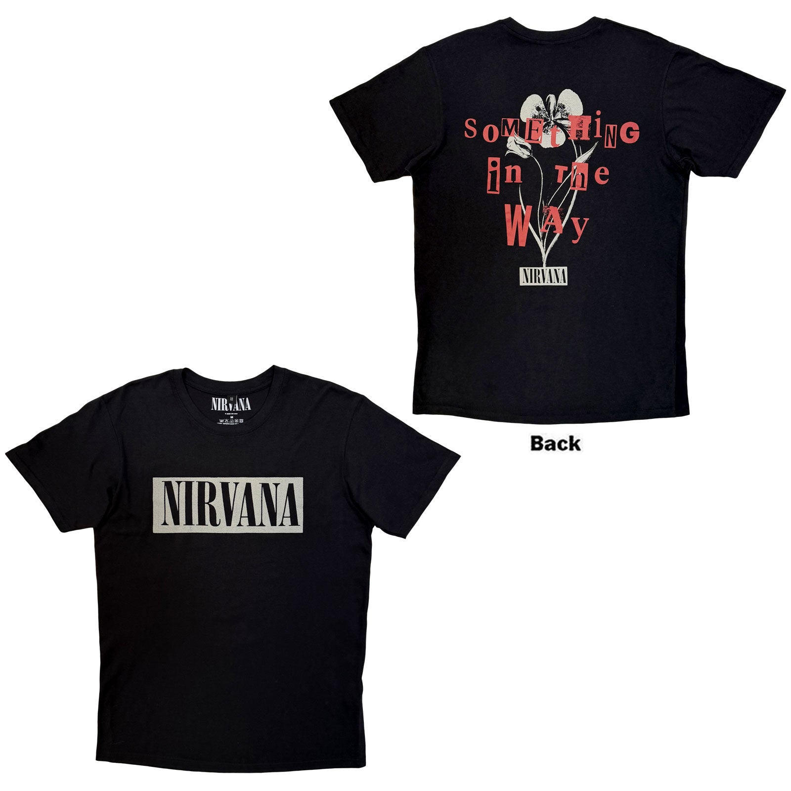 Nirvana Unisex Premium Carbon T-Shirt: Something In The Way (Black) (Back Print)