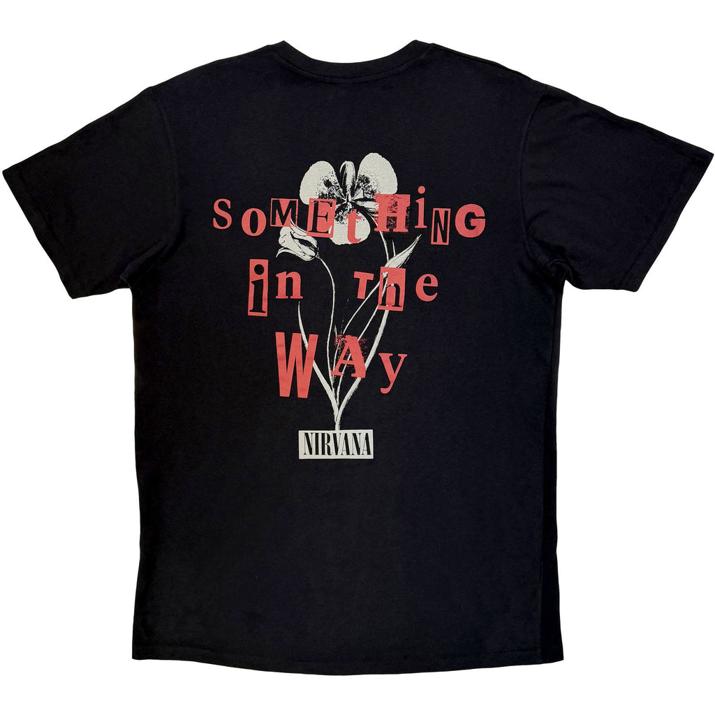 Nirvana Unisex Premium Carbon T-Shirt: Something In The Way (Black) (Back Print)