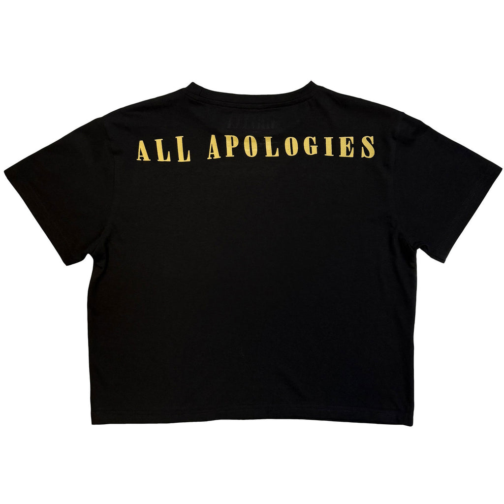 Nirvana Ladies Crop Top: All Apologies (Black) (Back Print)