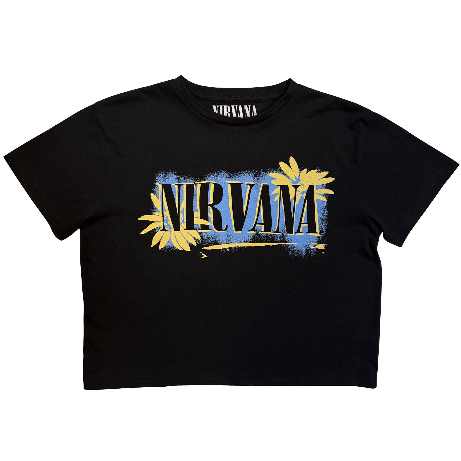 Nirvana Ladies Crop Top: All Apologies (Black) (Back Print)