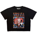 Nirvana Ladies Crop Top: Heart (Black)
