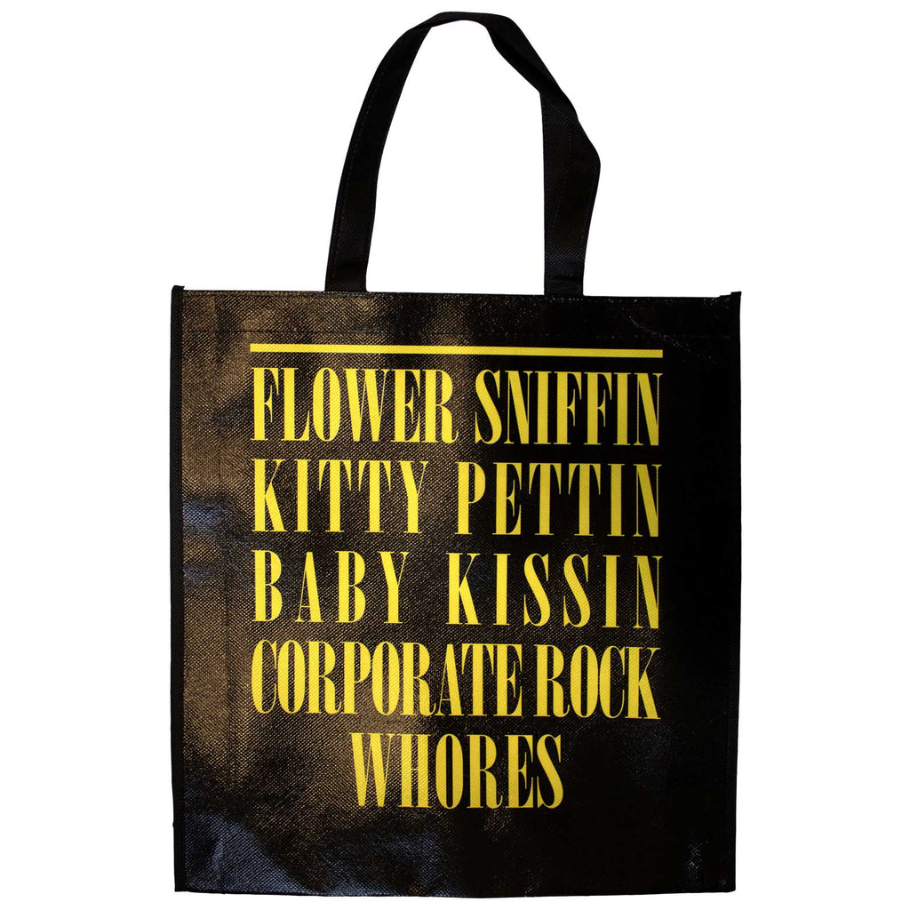 Nirvana Eco Shopper: Yellow Happy Face (Black) (Back Print)