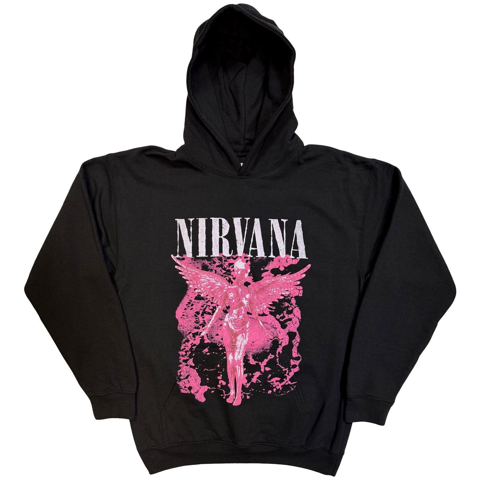 Nirvana Unisex Pullover Hoodie: Angel Red (Black)