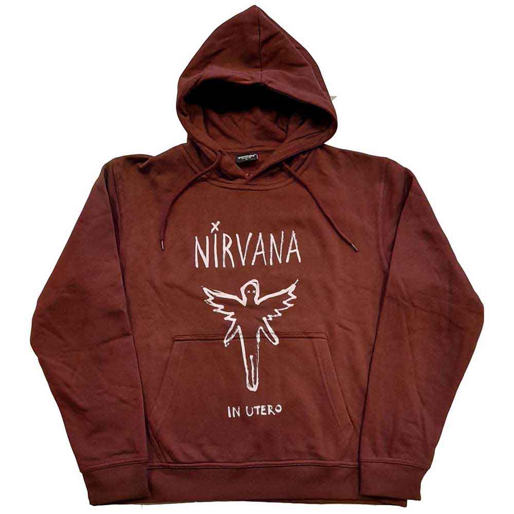 Nirvana Unisex Pullover Hoodie: In Utero Outline (Brown)