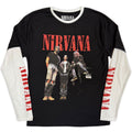 Nirvana Unisex Layered Long Sleeve T-Shirt: In Utero Band Photo (Black & White) (Sleeve Print)