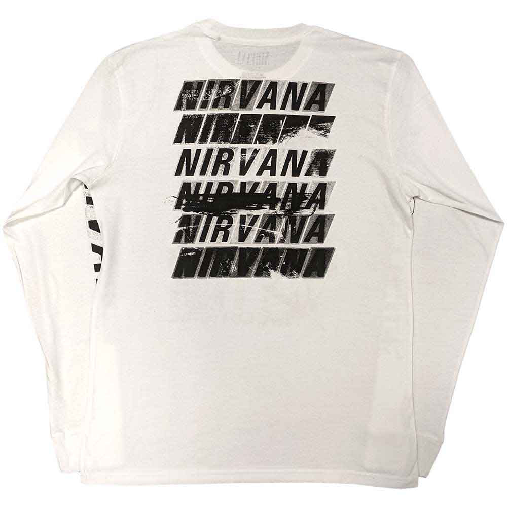 Nirvana Unisex Long Sleeve T-Shirt: Incesticide (White) (Back & Sleeve Print)
