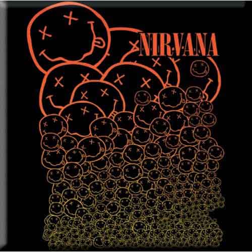 Nirvana Fridge Magnet: Cascading Happy Faces