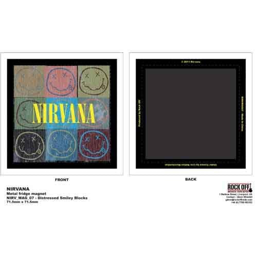 Nirvana Fridge Magnet: Happy Face Blocks