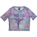 Nirvana Ladies Mesh Crop Top: Angelic Blue Mono (White)